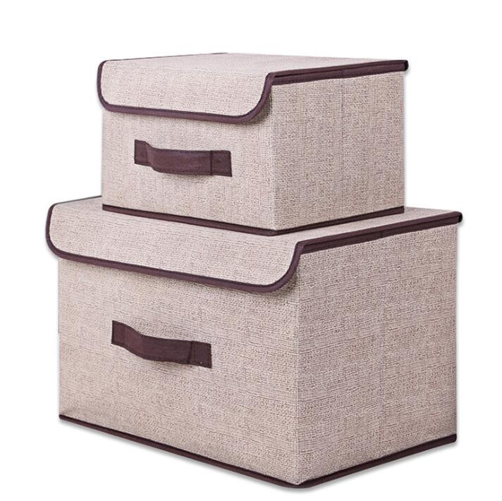 Set x2 Cajas de Almacenamiento (Color Beige)