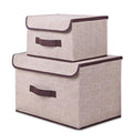 Set x2 Cajas de Almacenamiento (Color Beige)