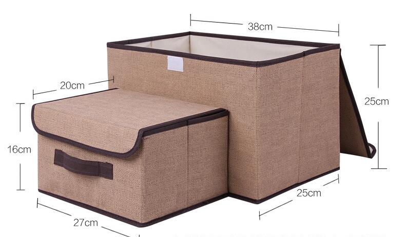 Set x2 Cajas de Almacenamiento (Color Beige)