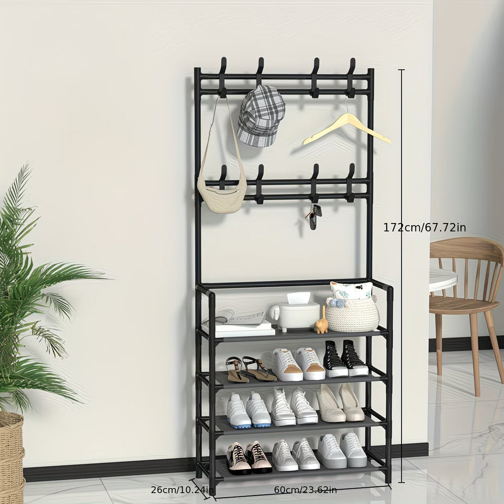 Perchero y Zapatero 4 Niveles Con 2 Percheros